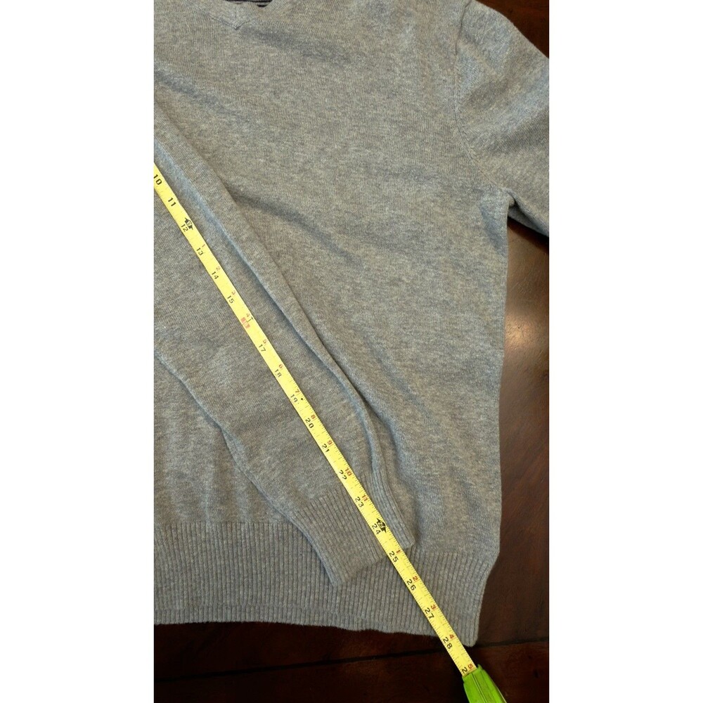 Grayson & Dunn Sweater XL Men's Gray Pullover Long Sleeve 100% Cotton V-Neck - Picture 6 of 7